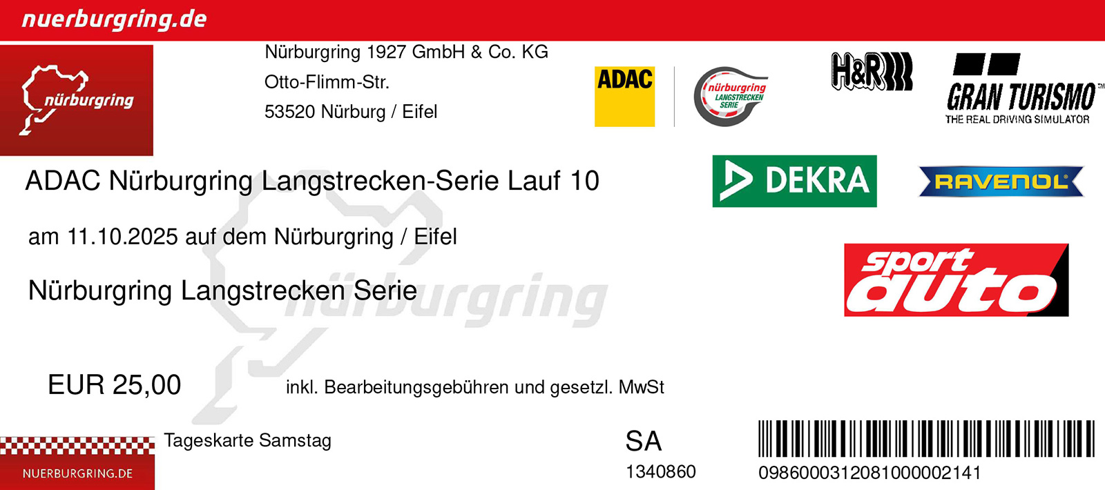Ringknipser Ticket Nürburgring 20251011 NLS 10