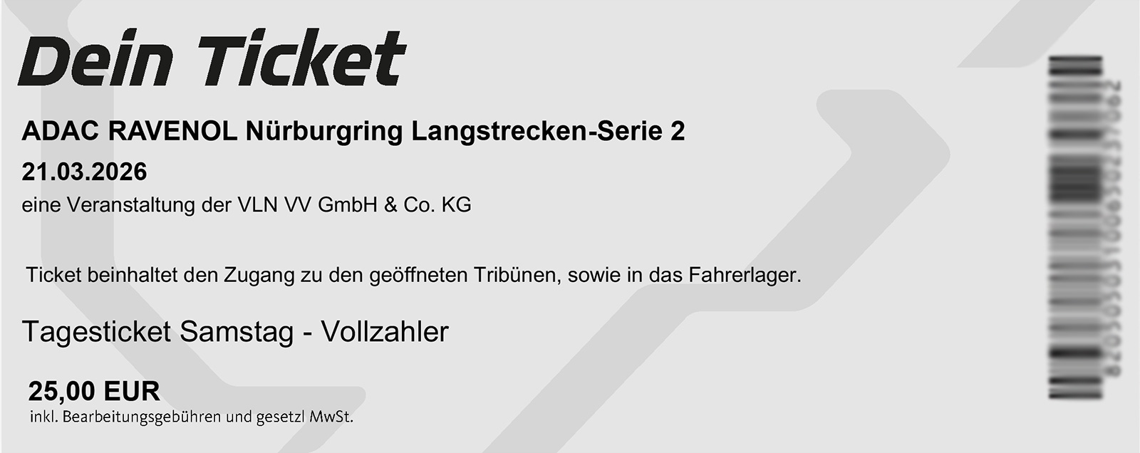 Ringknipser Ticket Nürburgring 20260321 NLS 2